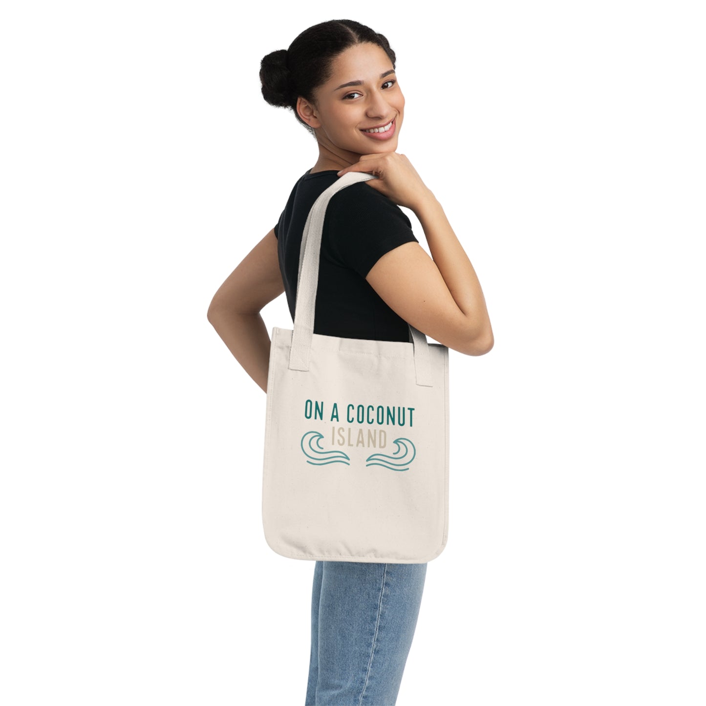 On A Coconut Island Organic Canvas Tote Bag